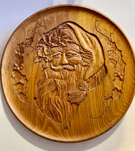 Load image into Gallery viewer, Carved Santa Plate 12”