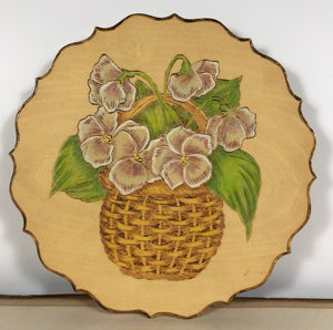 Sheila Hunter - Woodburned Flower Plates x2