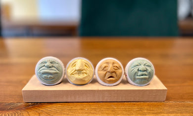 Harold Enlow - 4 Carved Caricature Golf Balls
