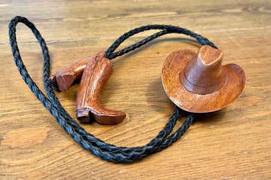 Unsigned: Cowboy Hat & Boot Ends, Bolo Tie